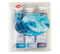St.Petersburg White Nights Peinture aquarelle à granulation Lot de 3 tubes (Mer du Nord)