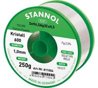 Stannol Kristall 600 Fairtin Étain à souder sans plomb sans plomb Sn96,5Ag3Cu0,5 REL0 250 g 1 mm