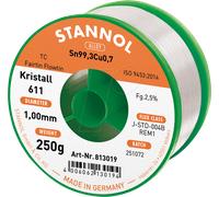 STA 611 TC 1,0 - Étain de soudure sans plomb avec teneur en cuivre, Ø 1,0 mm, 250