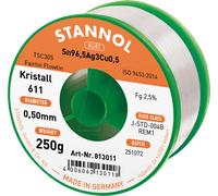 Stannol Étain à souder Kristall 611 Fairtin – Sans plomb Sn96,5Ag3Cu0,5 REM1 – 0,5 mm 250 g