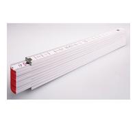 Stabila Mètre pliant en bois Type 1707, 2 m, blanc, graduations métriques - 01334