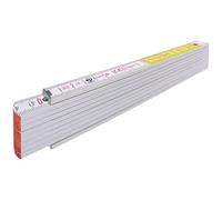 Stabila – Mètre pliant en bois Type 717, 2 m, blanc/jaune, échelle métrique à lecture rapide