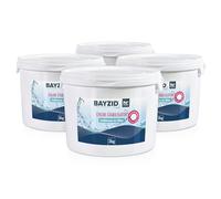 Stabilisateur de chlore BAYZID en granulés 4 x 3 kg (acide cyanurique) - Protection UV pour le chlore de piscine - Réduit la consommation de chlore et prolonge la désinfection - Convient pour les