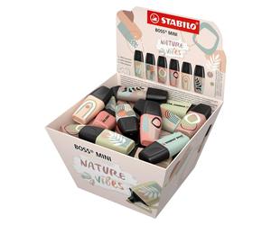 STABILO 07/50-11-1 Surligneur STABILO BOSS MINI Naturevibes, présentoir de 50 paniers