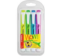 STABILO Surligneurs Swing Cool – couleurs fluo assorties – Pochette de 4