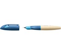 STABILO 5014/25-41 Stylo d'école EASYbirdy® Timber - plume A pour droitiers, bleu/bois, cartouche standard incluse