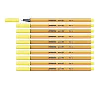 Stabilo 88/24 - Stylo Fineliner Point 88 - Jaune Citron - Paquet De 10 Pcs