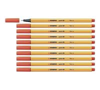 Stabilo 88/48 - Stylo Fineliner Point 88 - Rouge Clair - Paquet De 10 Pcs