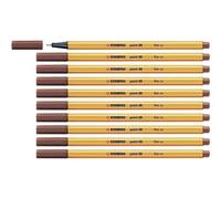Stabilo 88/75 - Fineliner Pointe 88 Stylo - Sienne Brûlée - Paquet De 10 Pcs
