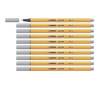 Stabilo 88/95 - Stylo Fineliner Point 88 - Gris Moyen - Paquet De 10 Pcs