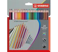 Stabilo Aquacolor Crayon De Couleur Aquarellable Dans Emballage En Carton 24 Pièces Import Allemagne