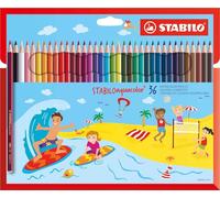 STABILO aquacolor Lot de 36 crayons de couleur aquarelle avec 36 couleurs différentes