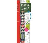 STABILO EASYgraph - Crayon graphite ergonomique - Blister x 2 crayons papier - HB - bleu ardoise - Droitier
