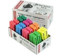 STABILO BOSS Big Boss Lot de 48 surligneurs 6 jaunes, 6 bleus, 6 verts, 6 rouges, 6 turquoises, 6 orange, 6 roses et 6 violets G