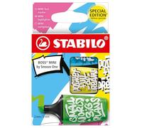 STABILO Surligneur BOSS MINI by Snooze One – Pointe biseautée – 3 pièces (vert, jaune, bleu)
