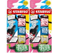 STABILO BOSS MINI by Snooze One - Mini surligneur fluo -Etui carton x 5 surligneurs (Lot de 2)