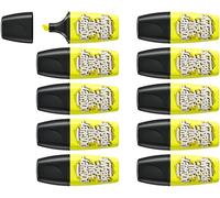 STABILO BOSS MINI by Snooze One - Mini surligneur - Lot x 10 surligneurs fluo - jaune