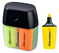 STABILO Surligneur BOSS MINI – Mini fluo – Boîte en plastique de 4, coloris assortis