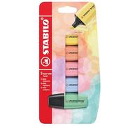 STABILO BOSS MINI Pastel - Mini surligneur - Blister carton x 5 surligneurs - coloris pastel