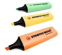 Stabilo Boss Original Lot de 3 surligneurs pastel Pêche, jaune et menthe