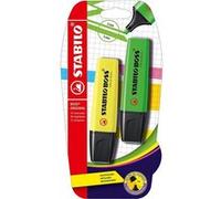 STABILO Boss Original marqueur 2 pièce(s) Pointe biseautée Vert, Jaune G