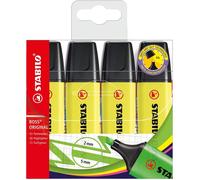 STABILO BOSS Original marqueur 4 pièce(s) Pointe biseautée Jaune