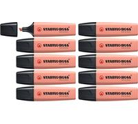 STABILO Surligneurs BOSS ORIGINAL NatureCOLORS – lot de 10 – orange rouille