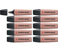 STABILO Surligneurs BOSS ORIGINAL NatureCOLORS – lot de 10 – marron glacé