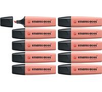 STABILO Surligneurs BOSS ORIGINAL NatureCOLORS – lot de 10 – orange rouille