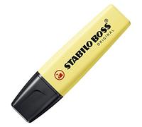 STABILO Surligneur Boss Original Pastel – Résistant à la lumière – Largeur de tracé 2-5 mm – Jaune
