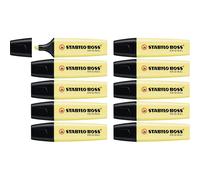 Surligneur STABILO BOSS ORIGINAL Pastel - Lot x 10 surligneurs - Crème de jaune