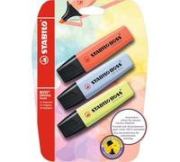 STABILO BOSS ORIGINAL Pastel - Surligneur - blister x 3 surligneurs pastel - citron vert + nuage de bleu + douceur de corail