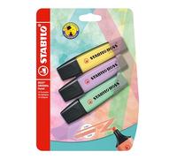 STABILO BOSS ORIGINAL Pastel - Surligneur - blister x 3 surligneurs pastel - jaune + lilas + menthe