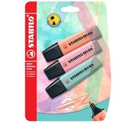 STABILO BOSS ORIGINAL Pastel - Surligneur - blister x 3 surligneurs pastel - pêche + rose + turquoise