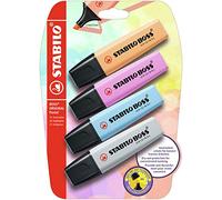 STABILO BOSS ORIGINAL Pastel - Surligneur - blister x 4 surligneurs - abricot + bleu + mauve + gris
