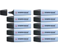 STABILO - Surligneur BOSS ORIGINAL Pastel - Pointe biseautée - Bleu clair - Lot de 10
