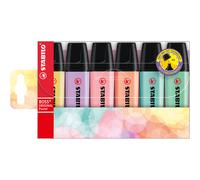 Surligneur Stabilo Boss couleurs assorties pastels - Pochette de 6