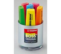 Surligneur Stabilo Boss couleurs assorties - Pot à crayon de 6