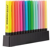 STABILO BOSS ORIGINAL Set de bureau de 15 surligneurs 9 couleurs fluorescentes et 6 couleurs pastel