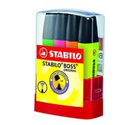 STABILO Surligneur BOSS Parade – Boîte rigide 4 couleurs assorties