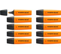 STABILO BOSS ORIGINAL - Surligneur - Lot x 10 surligneurs fluo - Orange | Lot de 10, orange