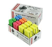 Stabilo BOSS ORIGINAL Surligneur bleu fluorescent, orange fluorescent, jaune fluorescent, vert fluorescent, rose fluorescent.