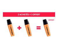 STABILO BOSS ORIGINAL Surligneur pointe biseautée 2 et 5 mm - Orange fluo - Offre 2 achetés = 1 offert