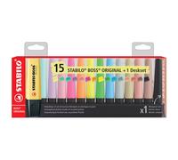 Surligneur Stabilo Boss couleurs fluo nature pastel - Set de 15