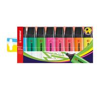 STABILO BOSS ORIGINAL Surligneurs pointe biseautée 2 et 5 mm - Coloris assortis fluos - Pochette de 8