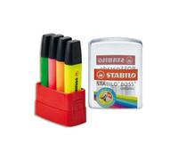Stabilo Box Parade De 4 Surligneurs Boss En Boite Rigide - Jaune, Vert, Orange, Rose