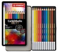 STABILO CarbOthello - Crayon de couleur - Boîte métal x 12 crayons pastel - Gamme ARTY+