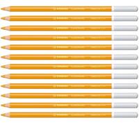 STABILO CarbOthello - Crayon de couleur - Lot x 12 crayons pastel fusain - Jaune permanent foncé (1400/215)
