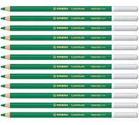 STABILO CarbOthello - Crayon de couleur - Lot x 12 crayons pastel fusain - Vert émeraude (1400/530)