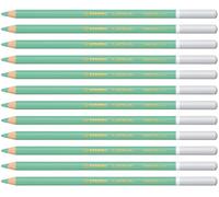 STABILO CarbOthello - Crayon de couleur - Lot x 12 crayons pastel fusain - Vert émeraude clair (1400/545)